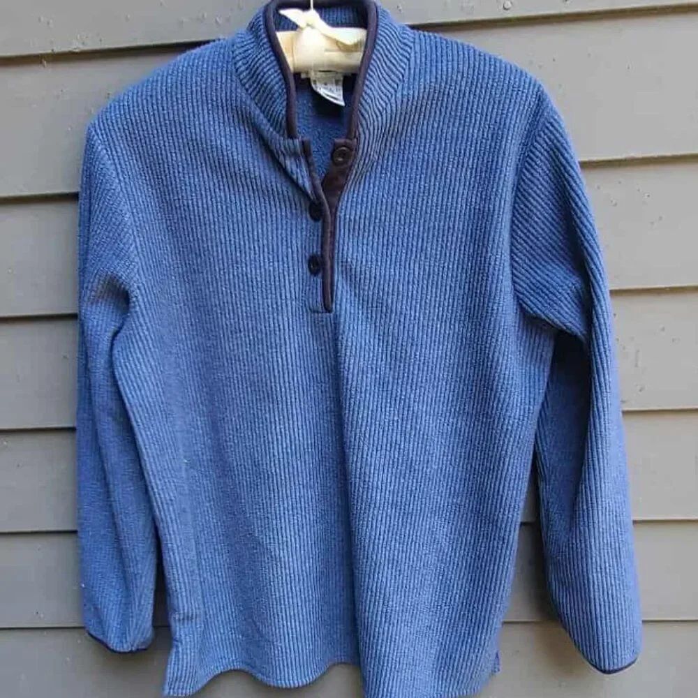 Talbots Blue Soft Ribbed Pullover size Medium - Picture 7 of 8